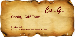 Csaby Gábor névjegykártya